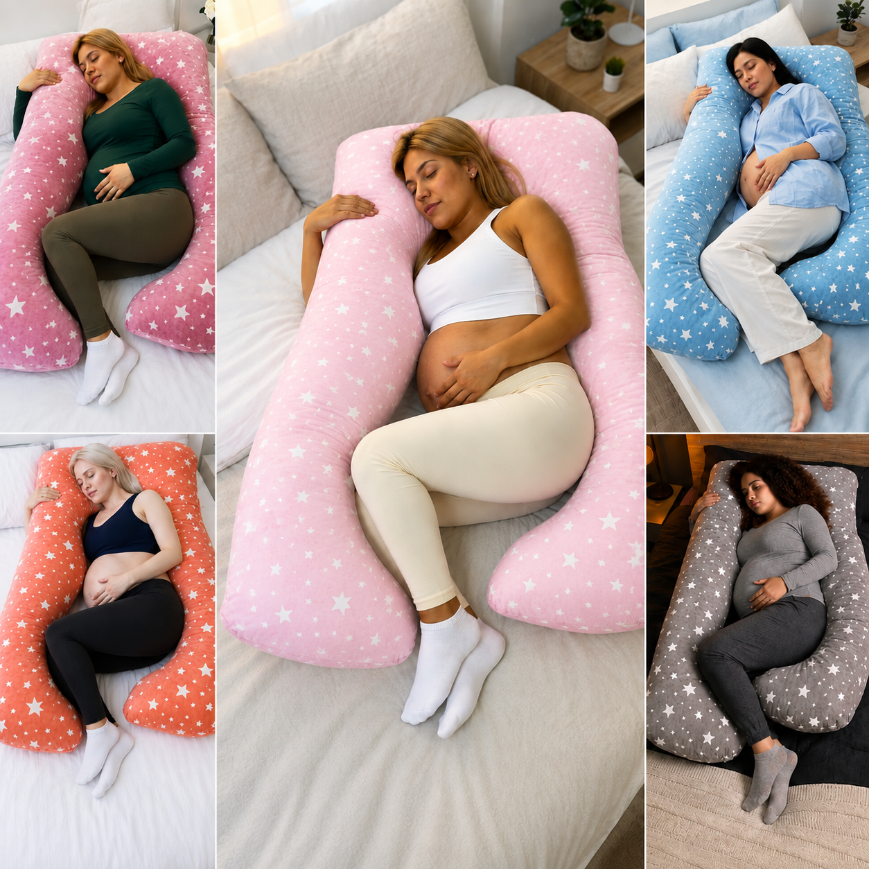 🤰 💖 ALMOHADA MATERNAL PREMIUM 5 EN 1 – DESCANSO, LACTANCIA Y SOPORTE