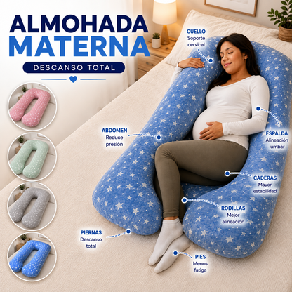 🤰 💖 ALMOHADA MATERNAL PREMIUM 5 EN 1 – DESCANSO, LACTANCIA Y SOPORTE