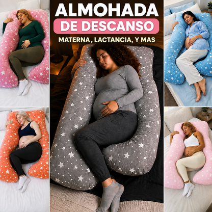 🤰 💖 ALMOHADA MATERNAL PREMIUM 5 EN 1 – DESCANSO, LACTANCIA Y SOPORTE